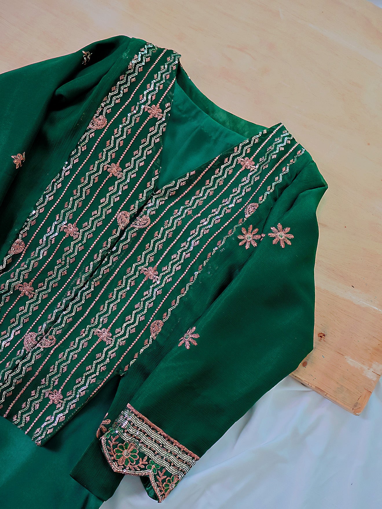 Pine-Green Kurta & Jacket