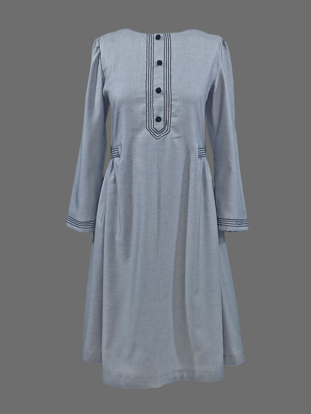 Grey Cambric Cotton Dress
