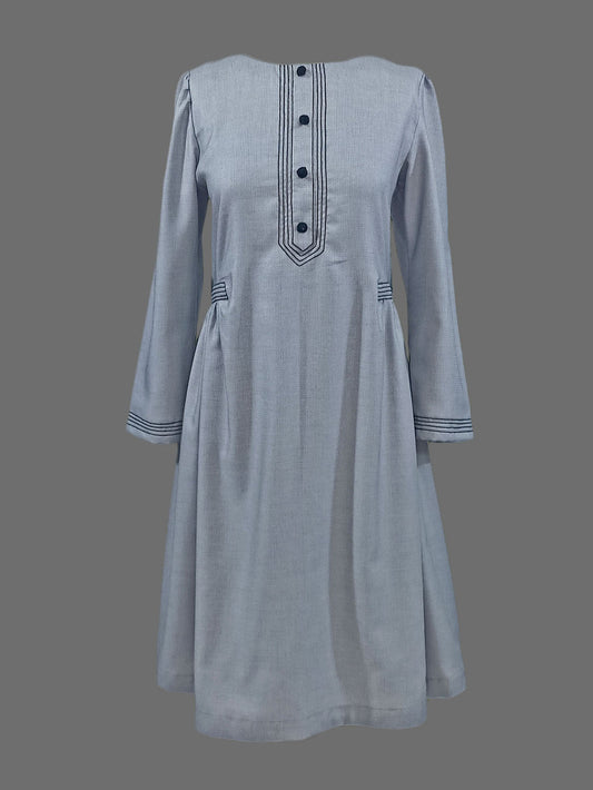 Grey Cambric Cotton Dress