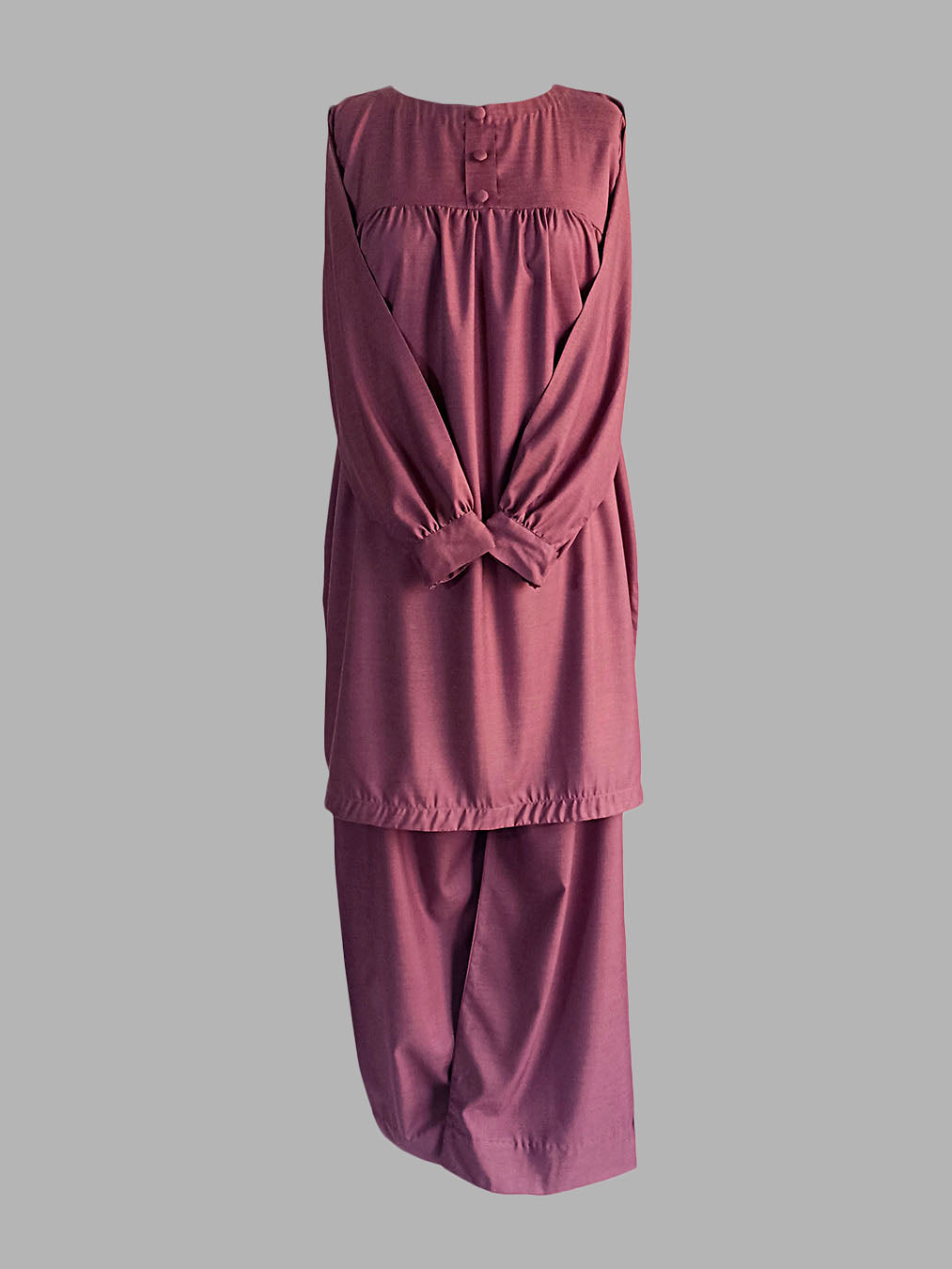 Burgundy casual-wear Cotton Dress
