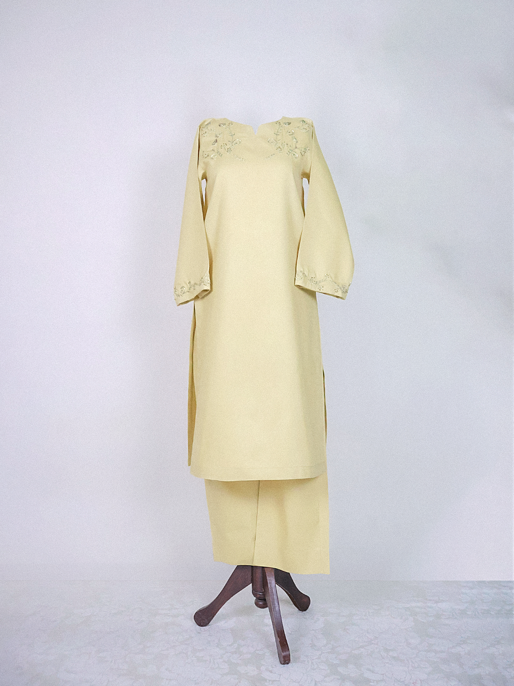 Yellow Hand-Embroidered Kurta