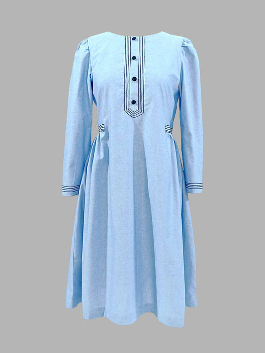 Light-blue Cambric Cotton Dress