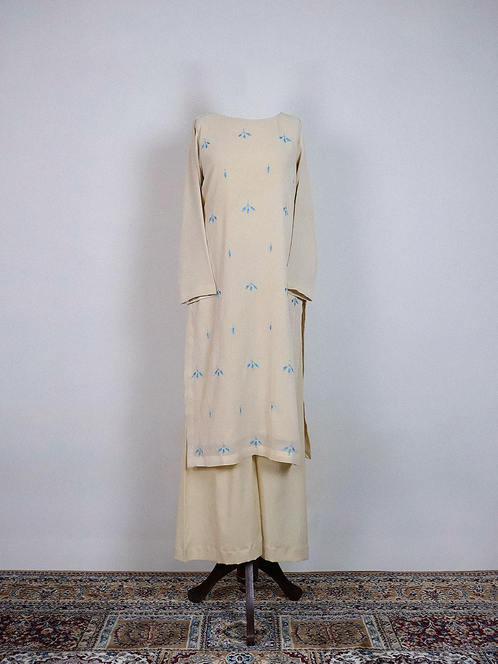 Pale-Beige Hand-Embroidered Kurta