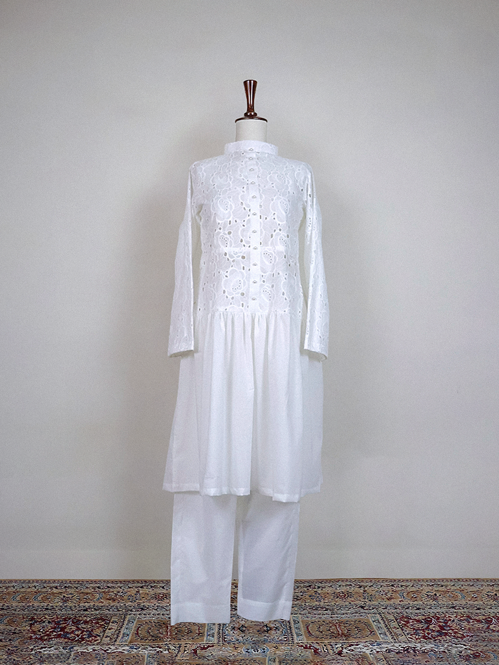 White Eyelet Midi Dress