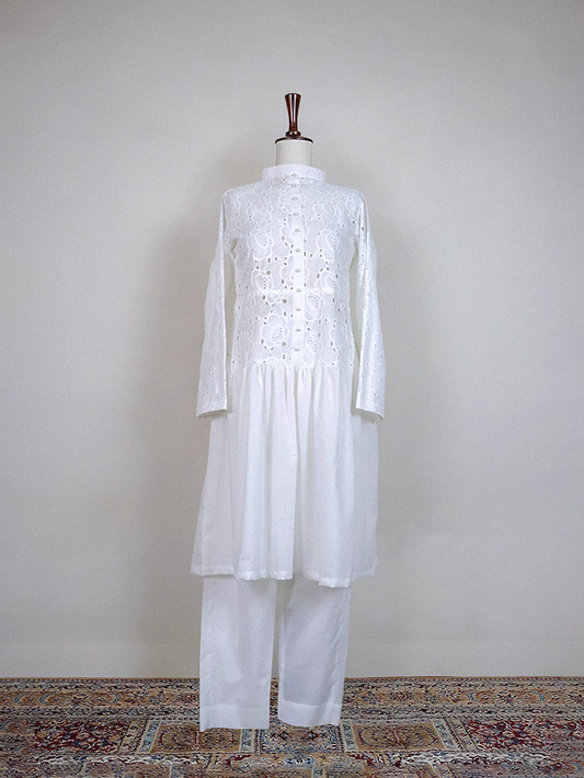 White Eyelet Midi Dress