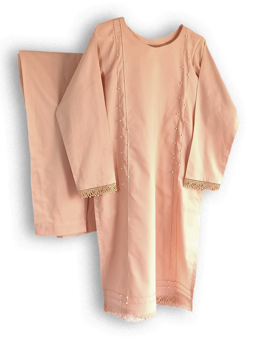 Crayola Peach Lawn Kurta