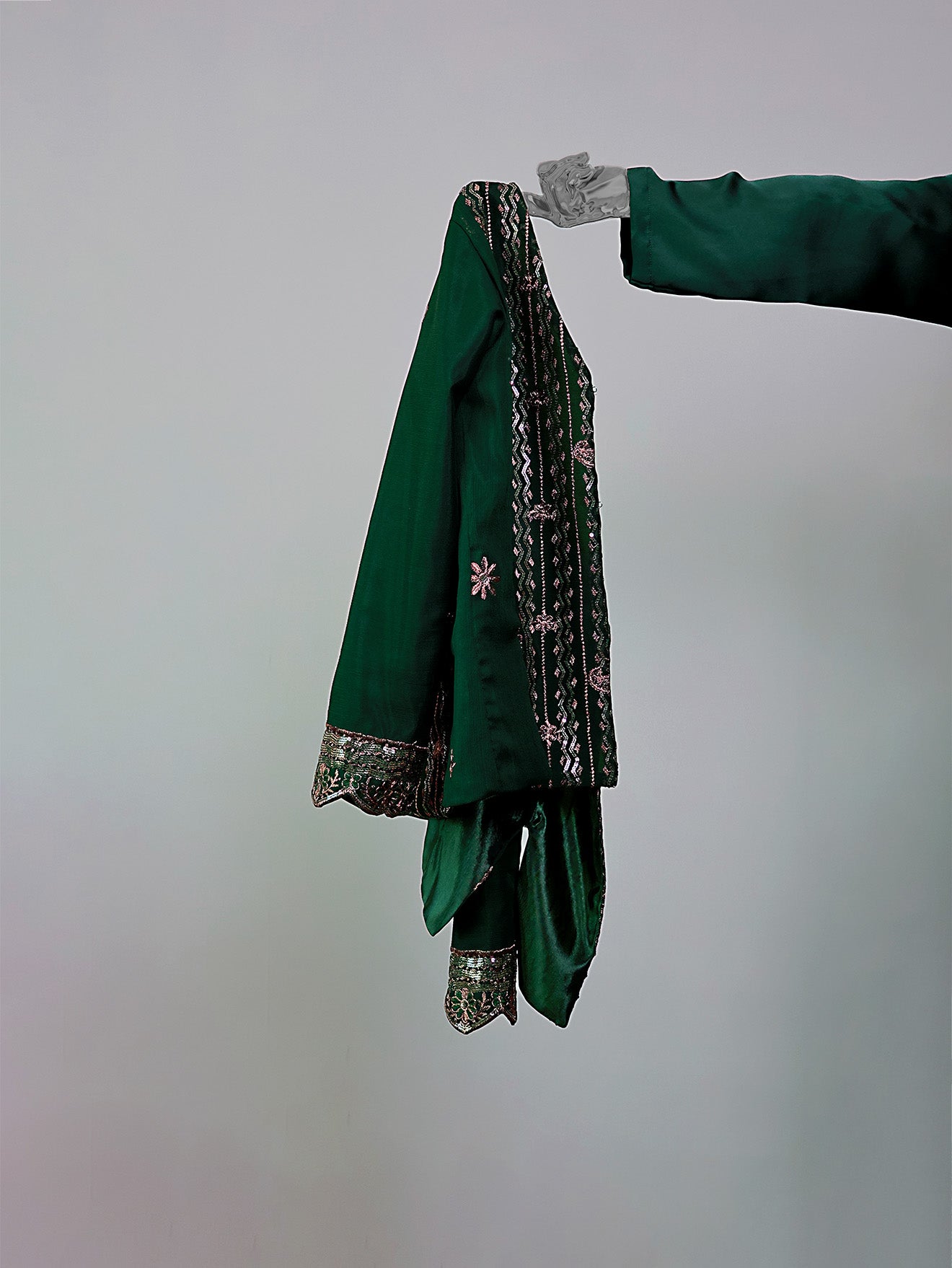 Pine-Green Kurta & Jacket