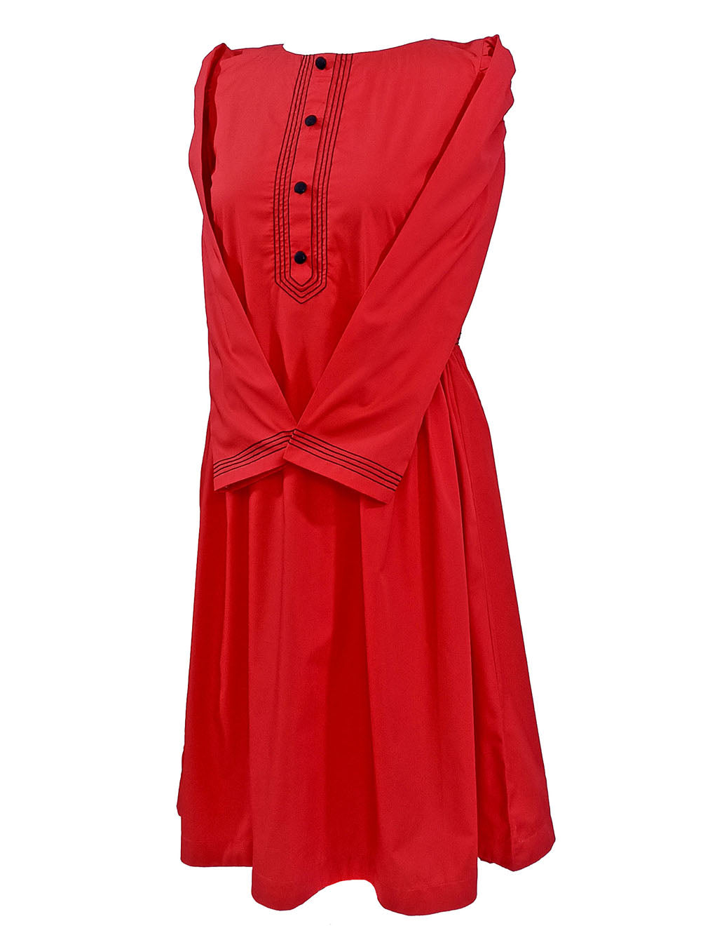 Red Cambric Cotton Dress