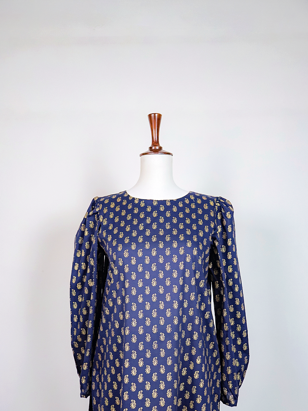 Dark Blue-Gold printed Kurta