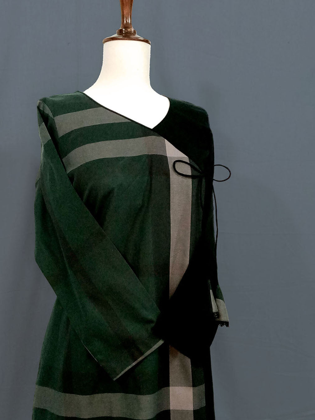 Plaided Cambric Cotton Angrakha Shirt