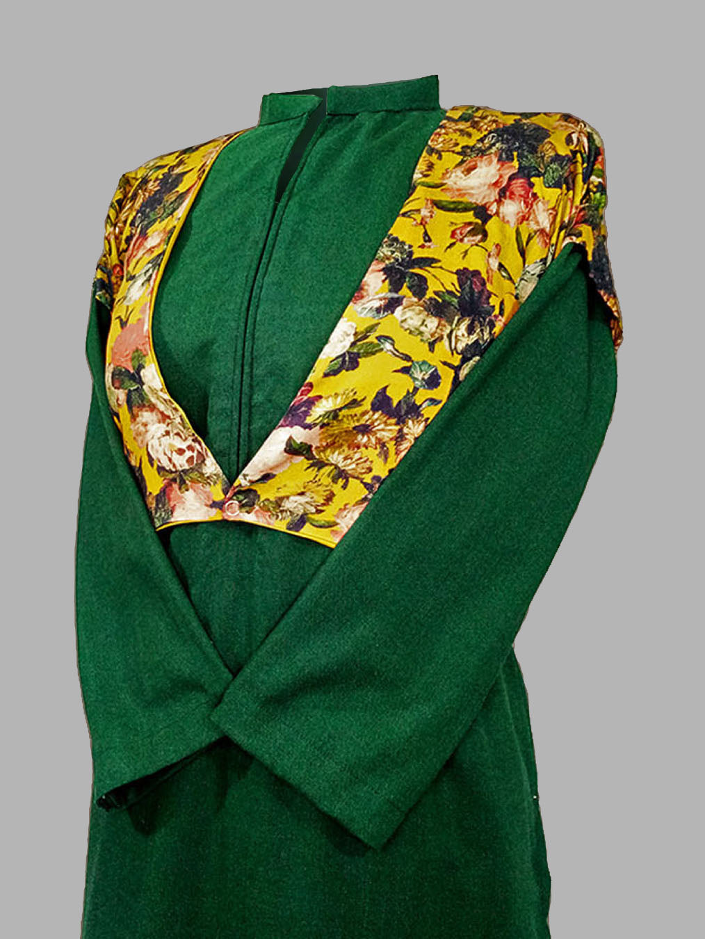 Green Khadar Suit & Jacket.