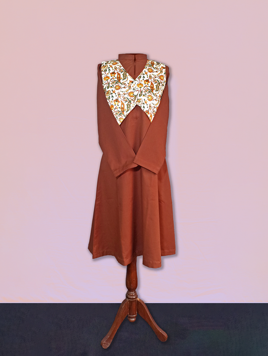 Brown Khadar Gown & Jacket