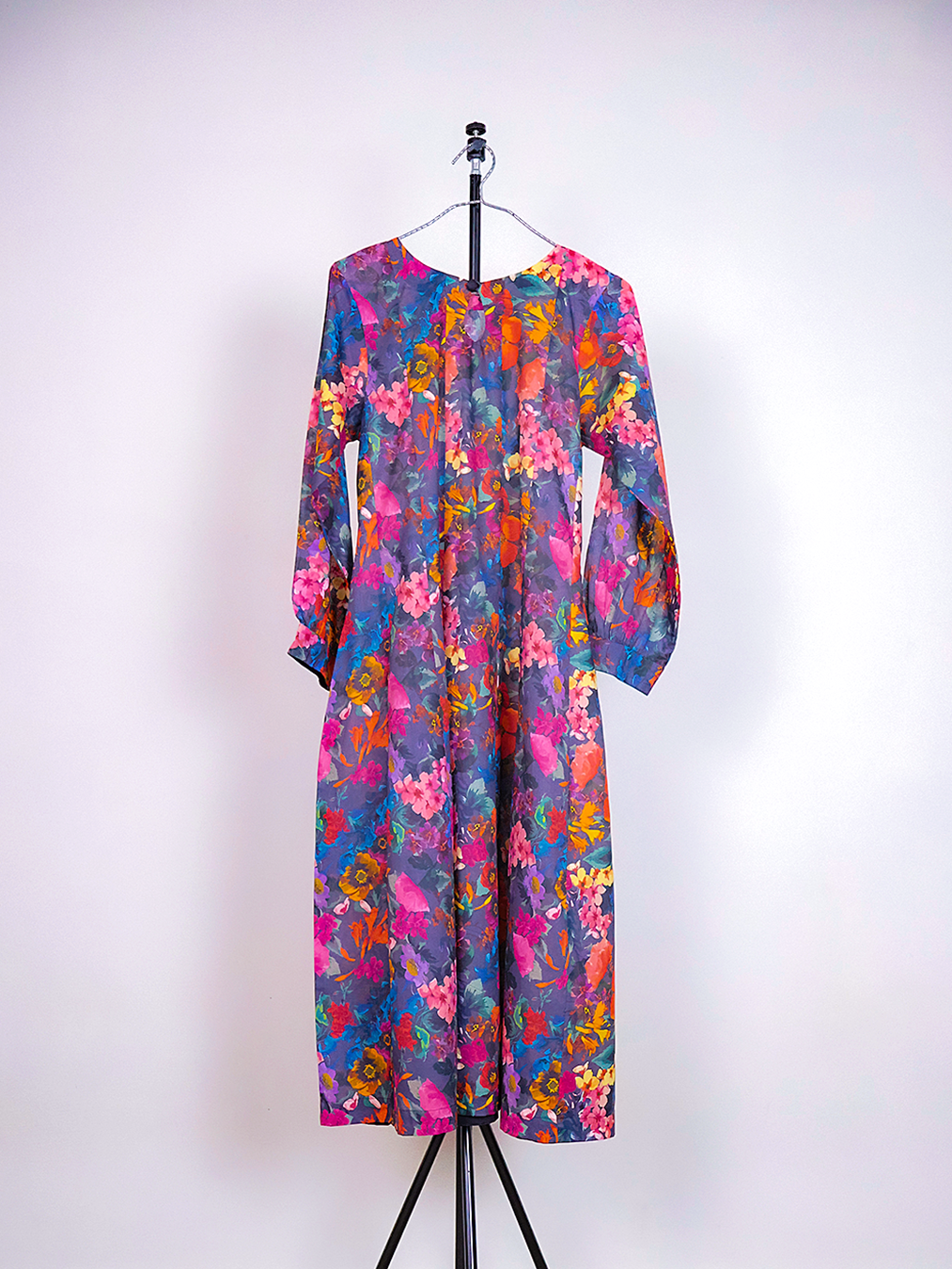 Multi-Colored Floral Lawn Dress