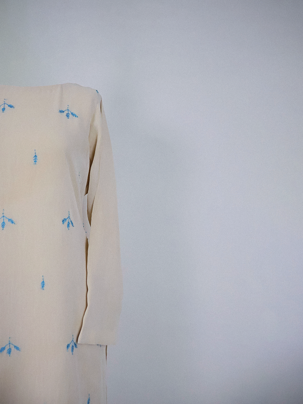 Pale-Beige Hand-Embroidered Kurta