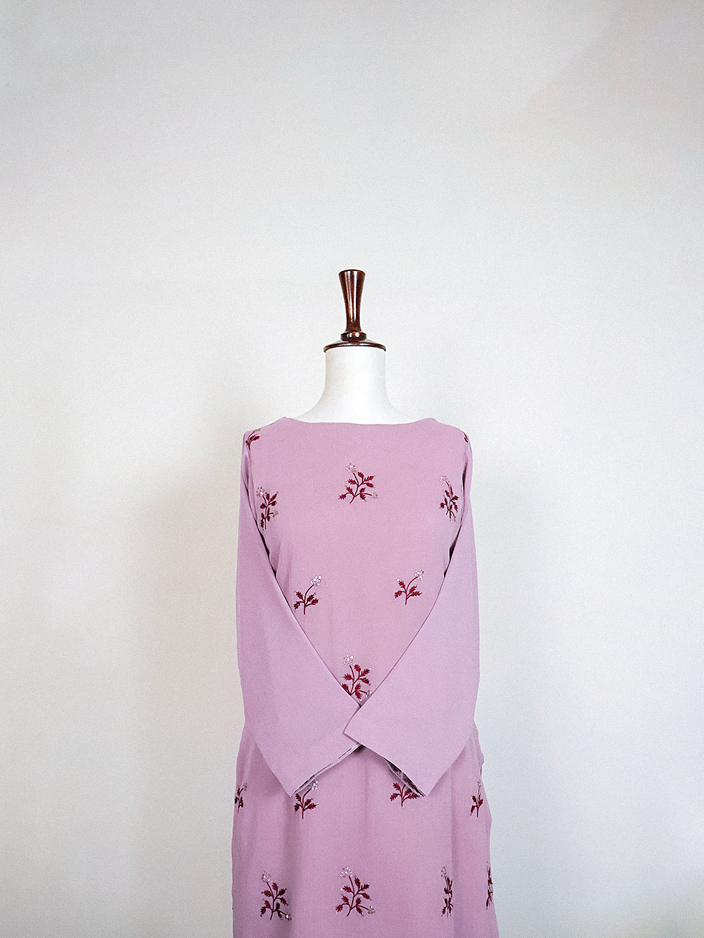 Pink-Purple Hand-Embroidered Kurta