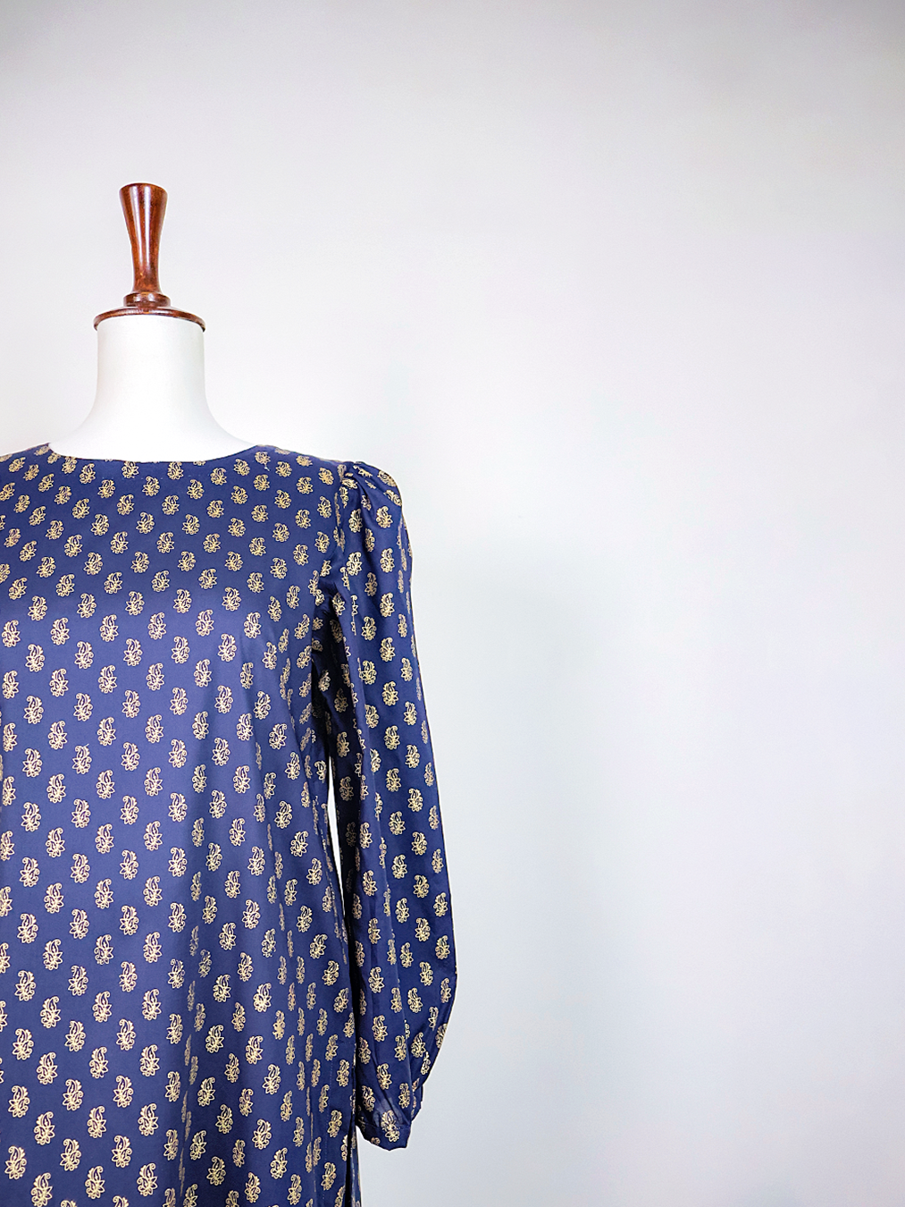 Dark Blue-Gold printed Kurta