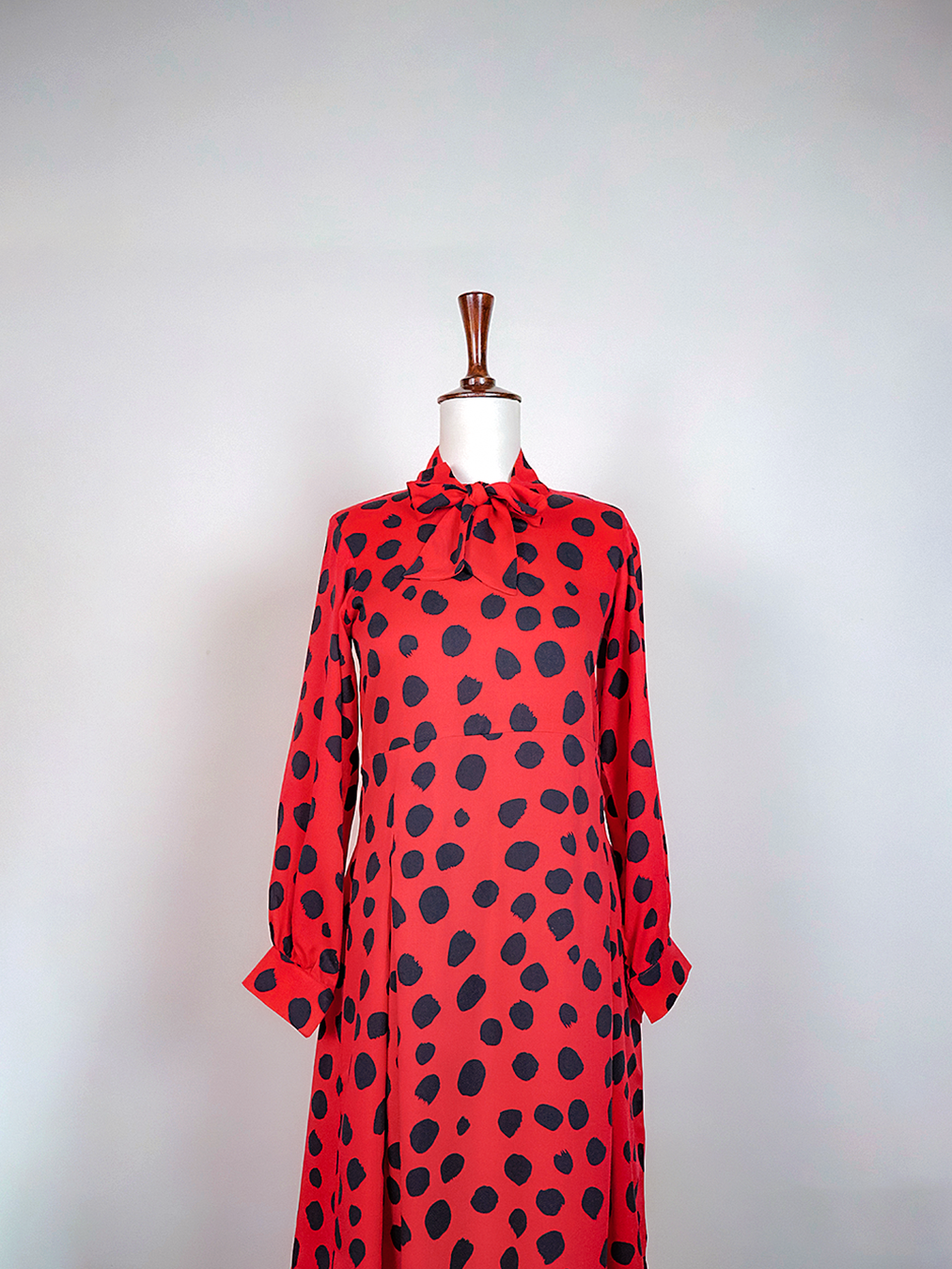 Red-Black Polka Dress