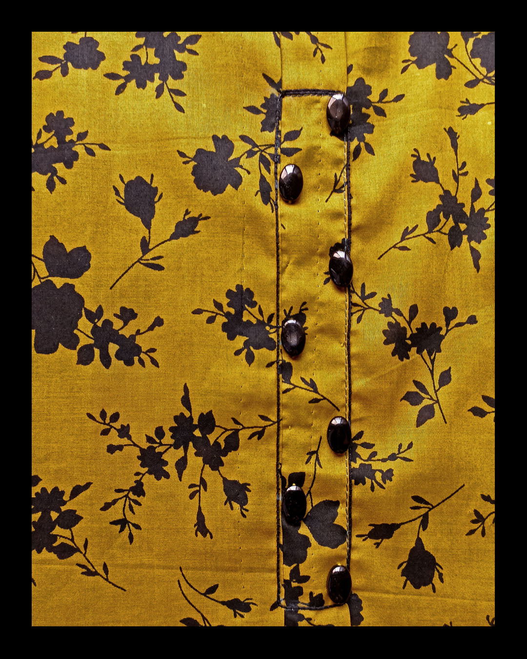 Mustard-Black Lawn Kurta