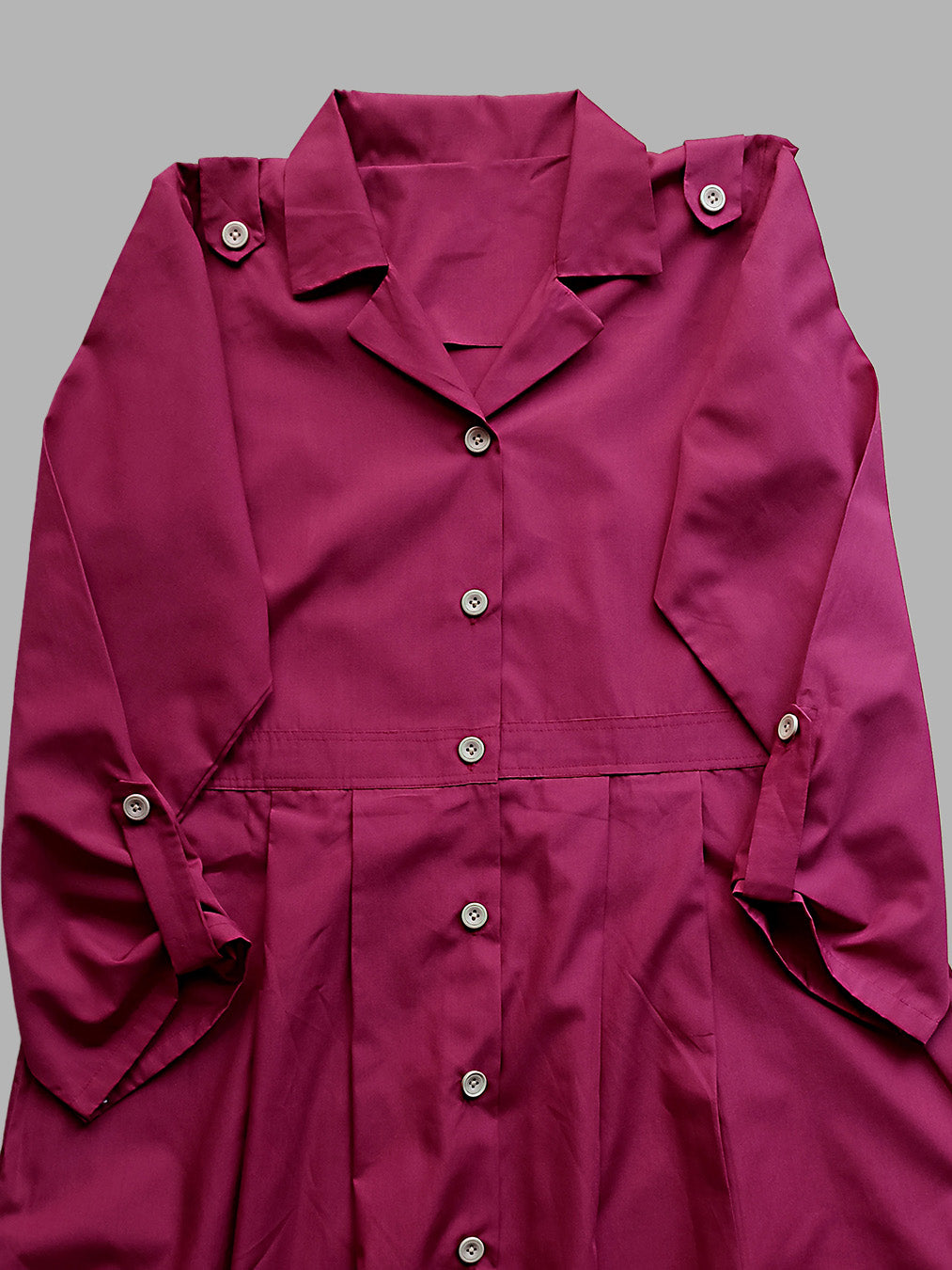 Ruby-Red Cambric Cotton Dress