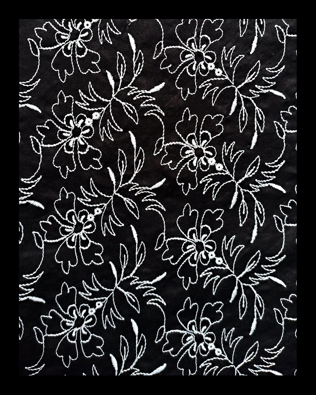 Black embroided Lawn Kurta