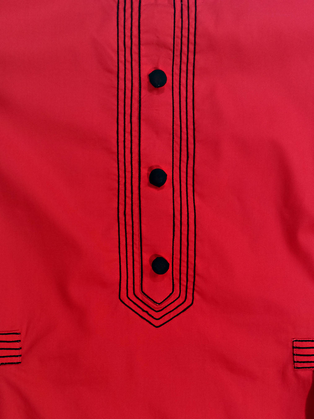 Red Cambric Cotton Dress