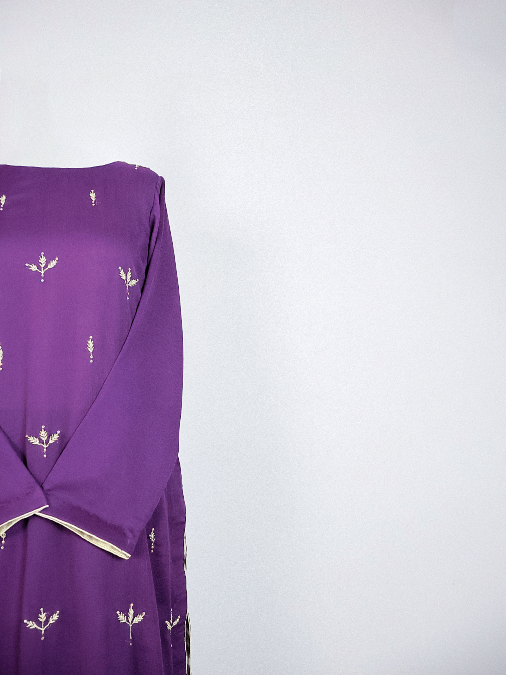Violet Hand-Embroidered Kurta