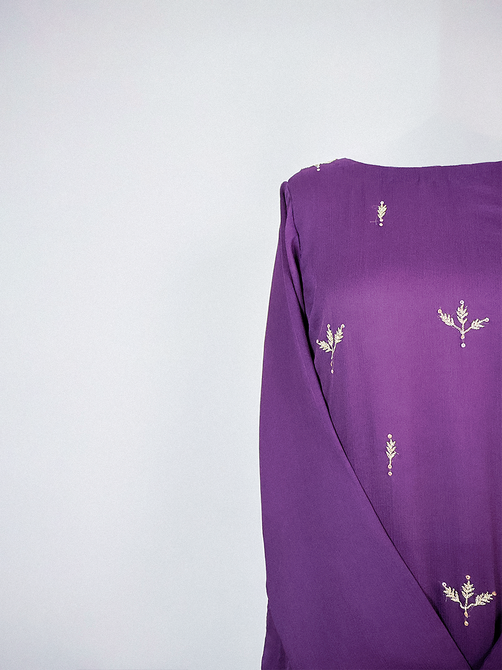Violet Hand-Embroidered Kurta