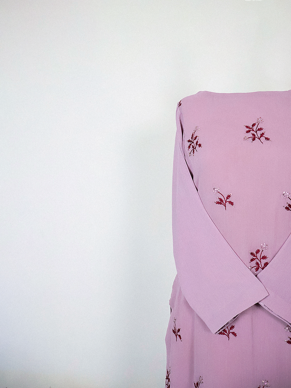 Pink-Purple Hand-Embroidered Kurta