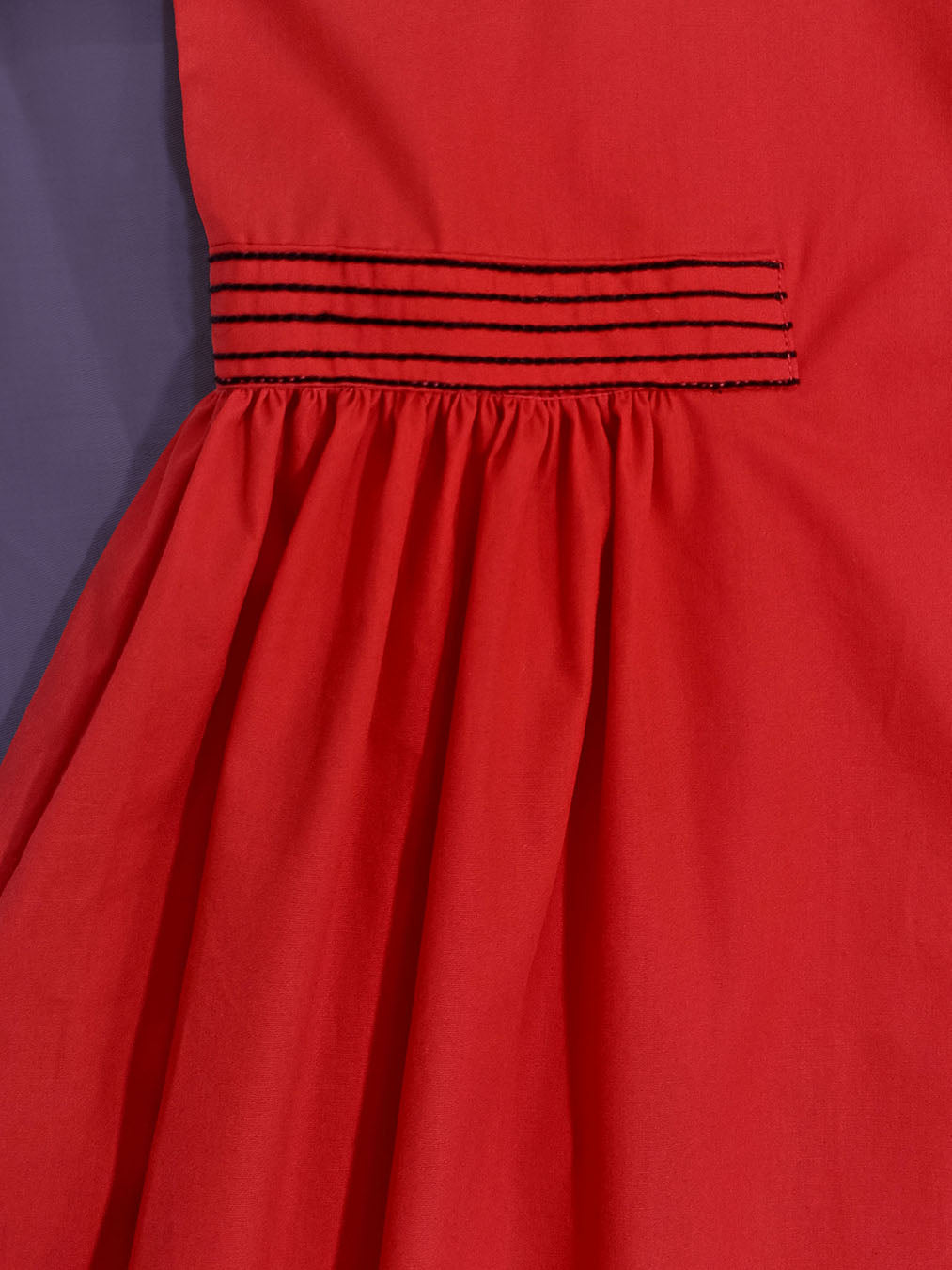 Red Cambric Cotton Dress