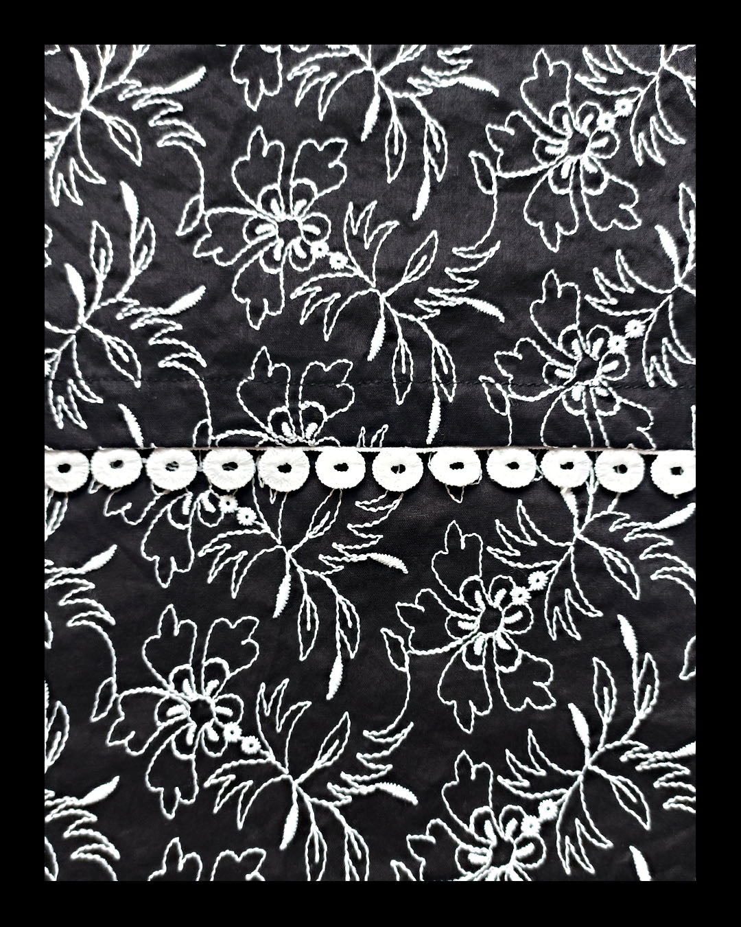 Black embroided Lawn Kurta