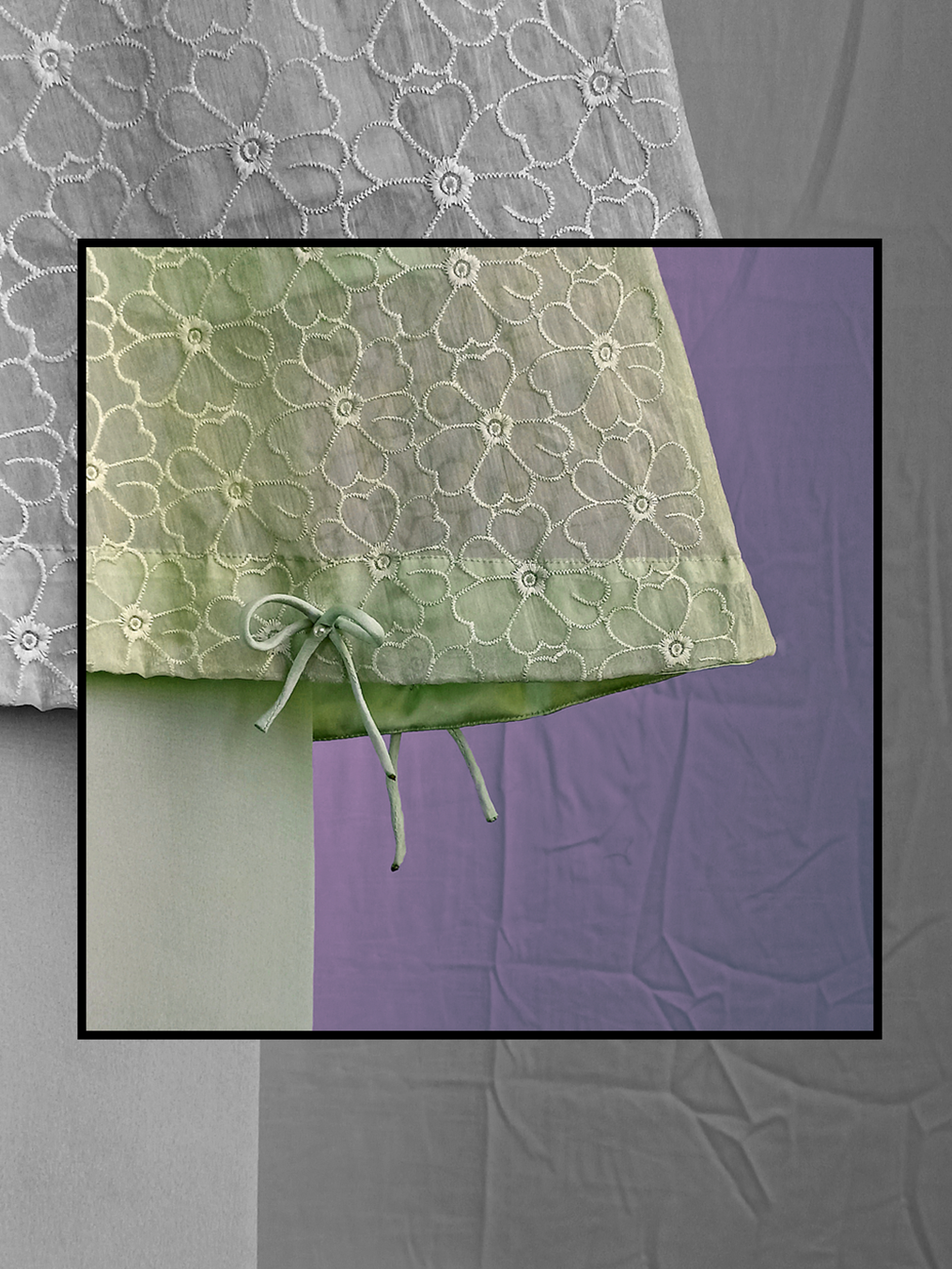 Tea-Green Embroided Dress