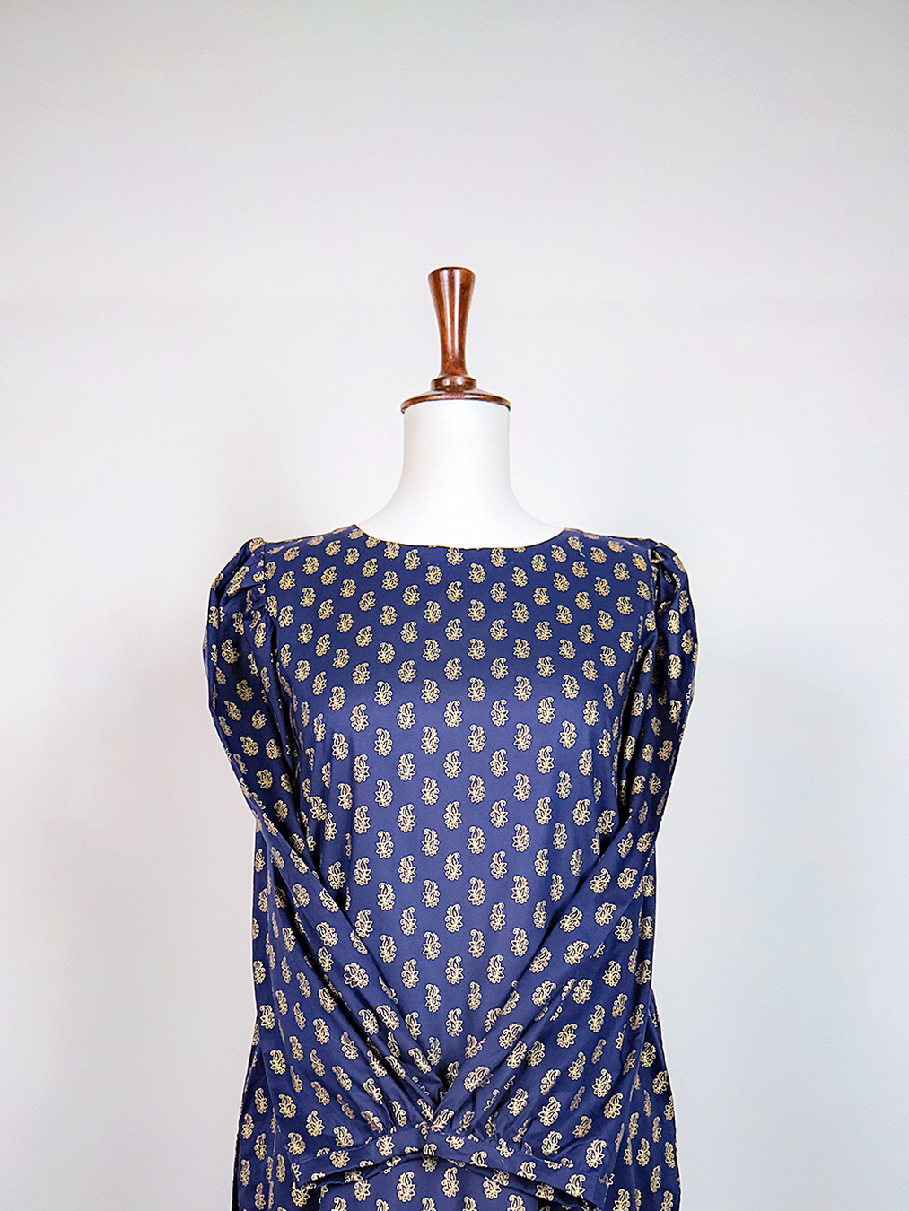 Dark Blue-Gold printed Kurta