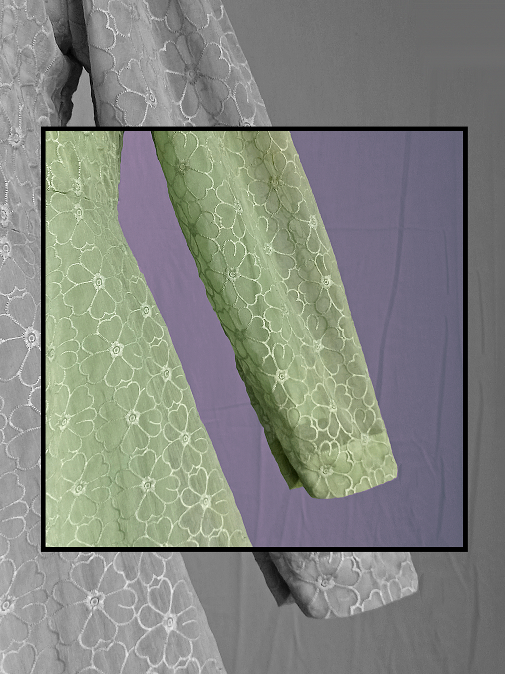 Tea-Green Embroided Dress