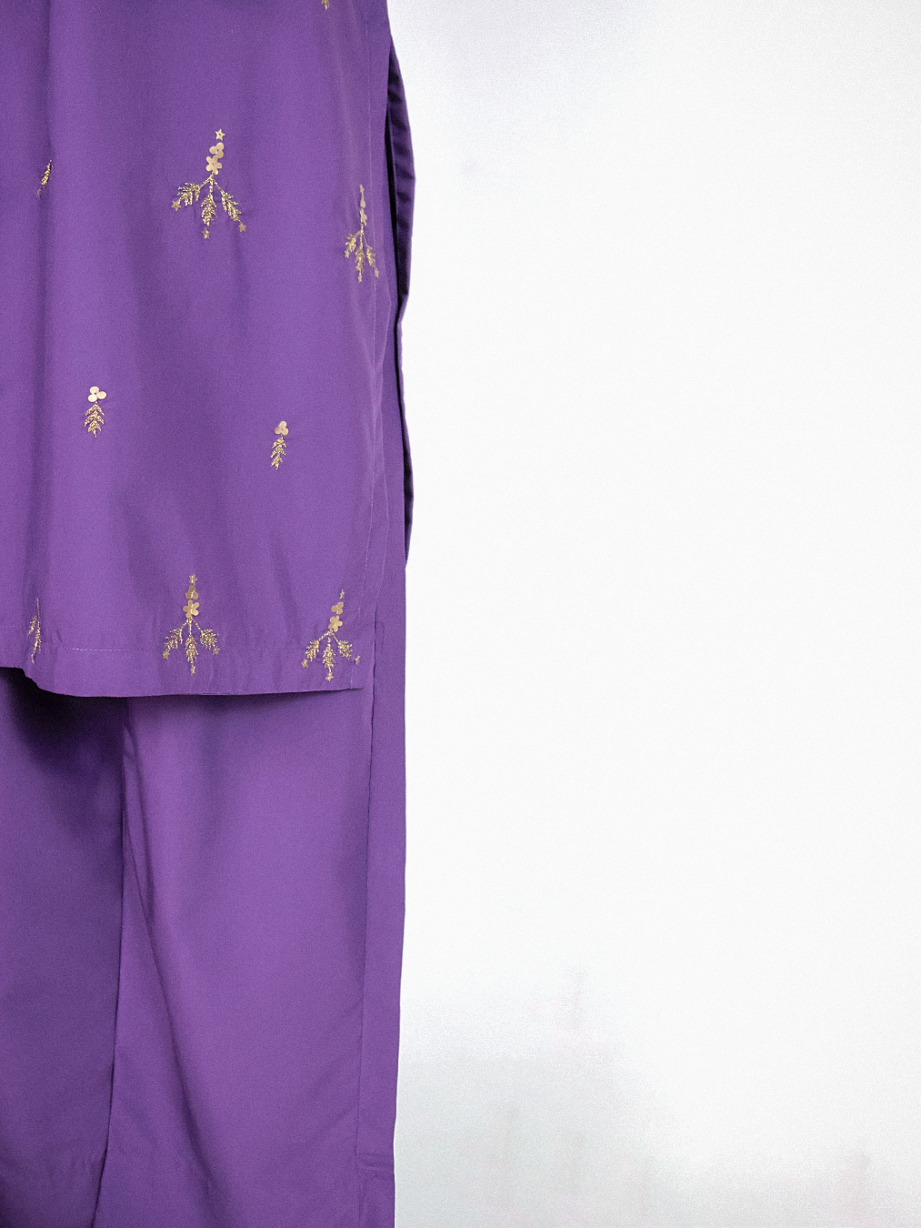 Grape Violet Hand-Embroidered Kurta