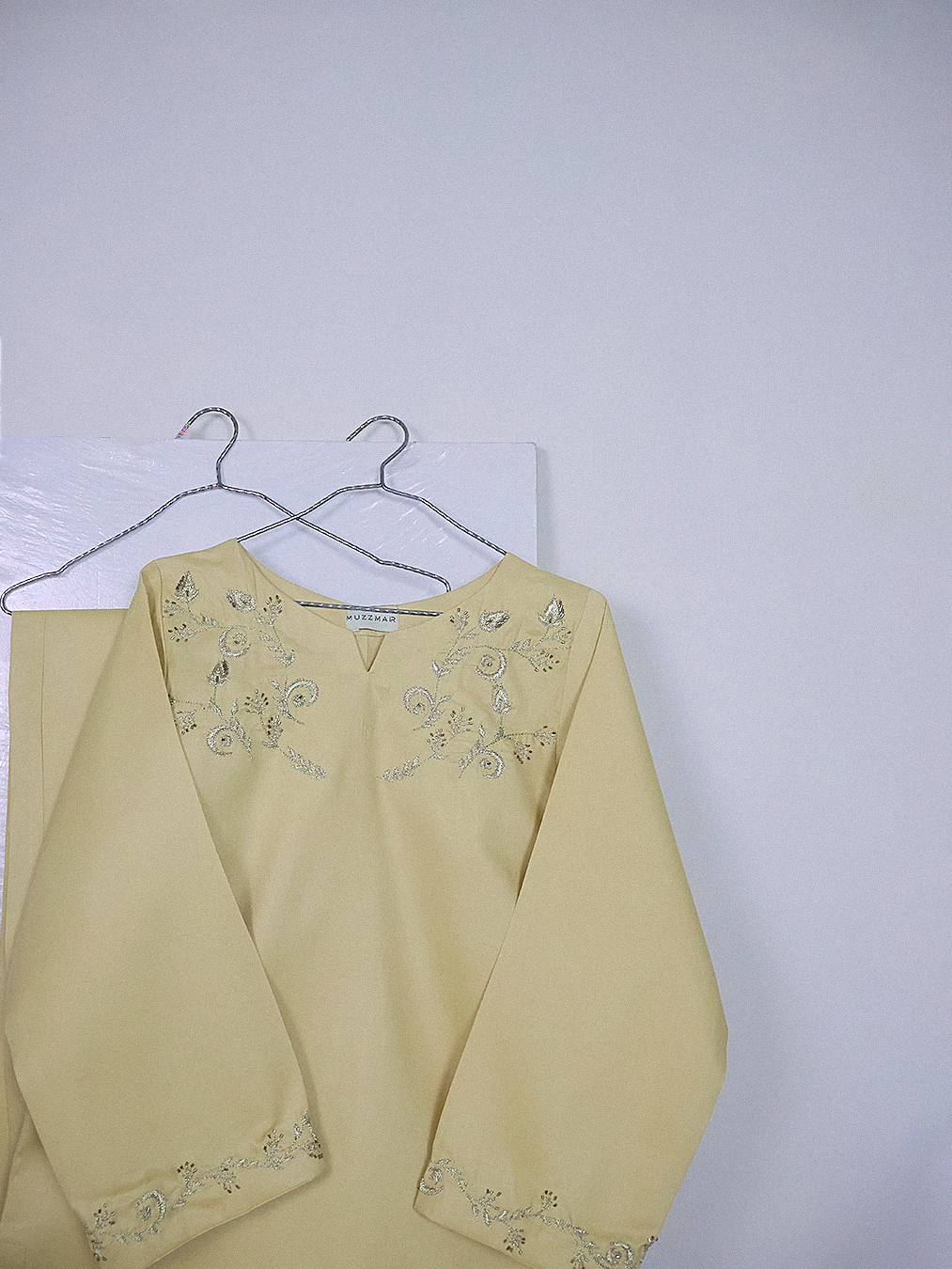 Yellow Hand-Embroidered Kurta