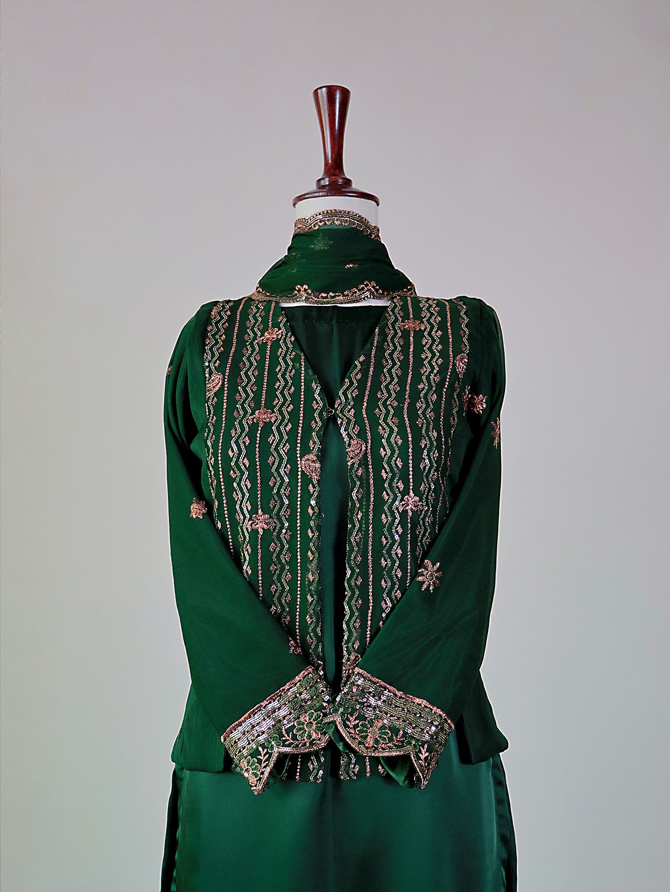 Pine-Green Kurta & Jacket