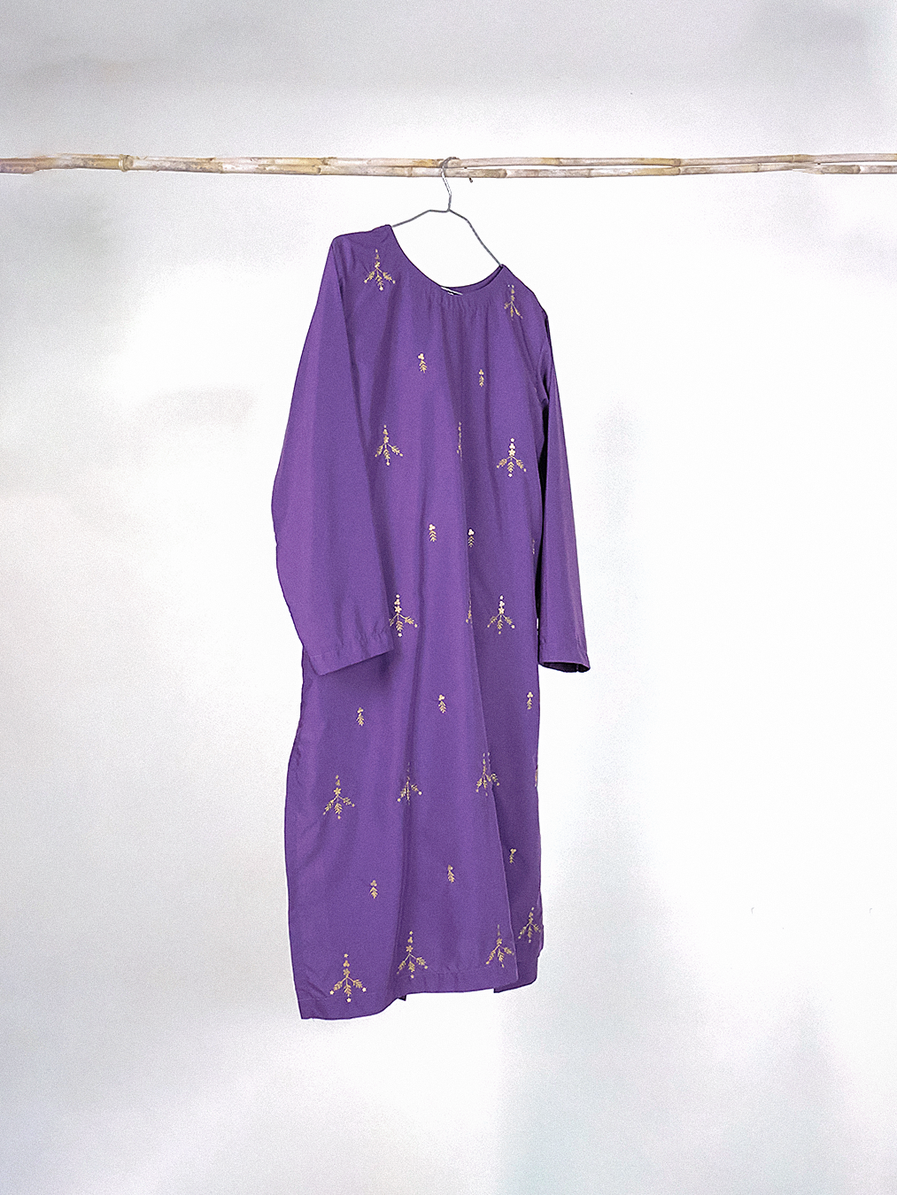 Grape Violet Hand-Embroidered Kurta